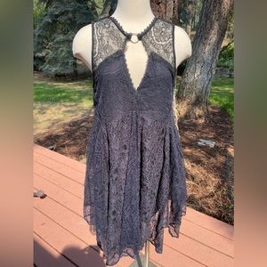 Free People black and blue lace dress